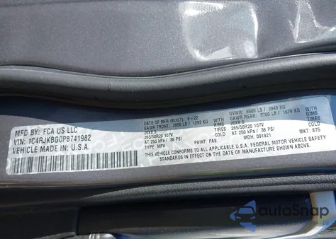 2023 Jeep Grand Cherokee L Limited 4X4 из США, поврежденный, VIN 1C4RJKBG0P8741982